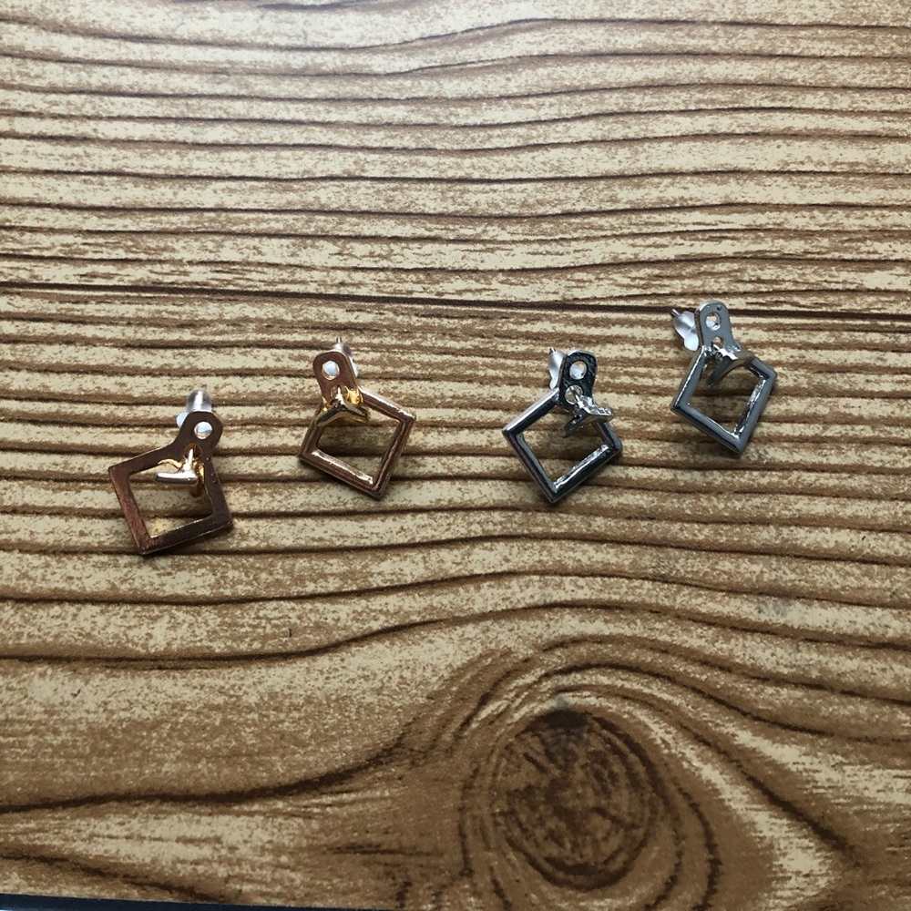 ⭐️ 4/$23 geometric hollow earrings gold and silver - Picture 2 of 5